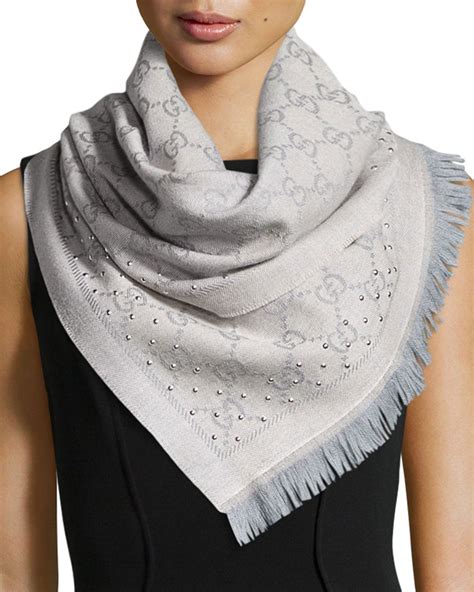 white and grey gucci scarf|gucci inspired scarf.